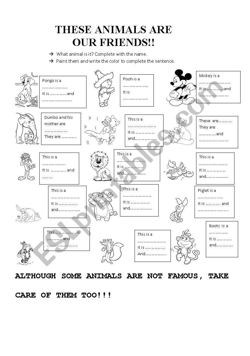 Some Famous Animals worksheet
