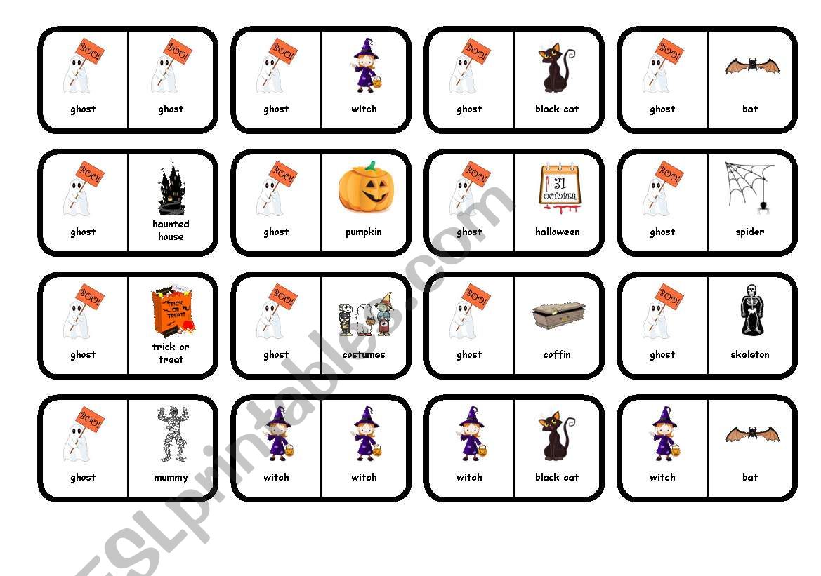 HALLOWEEN DOMINO 1 worksheet