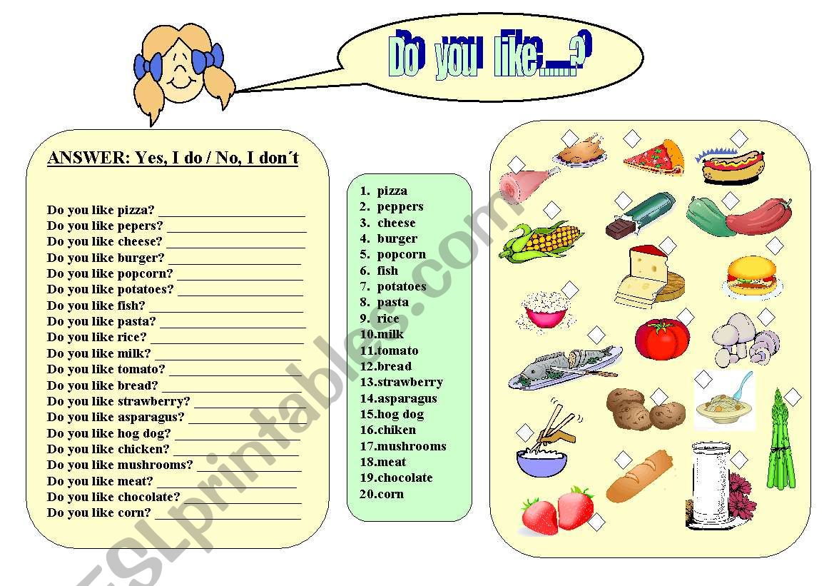 Do you like....? worksheet