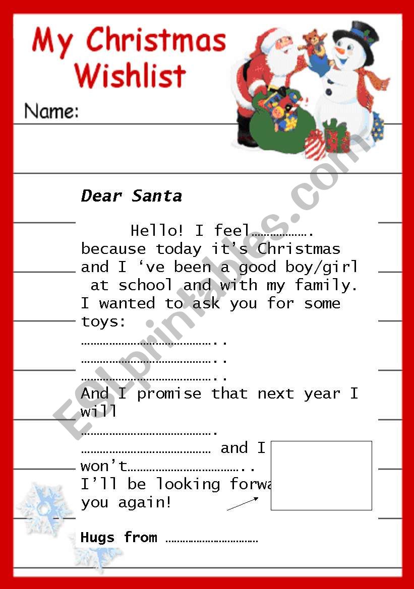 Letter to Santa!Just print & complete!