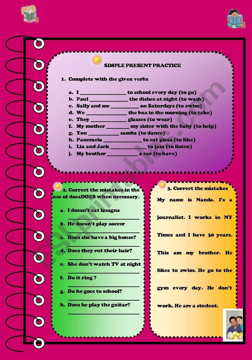 simple present practice worksheet