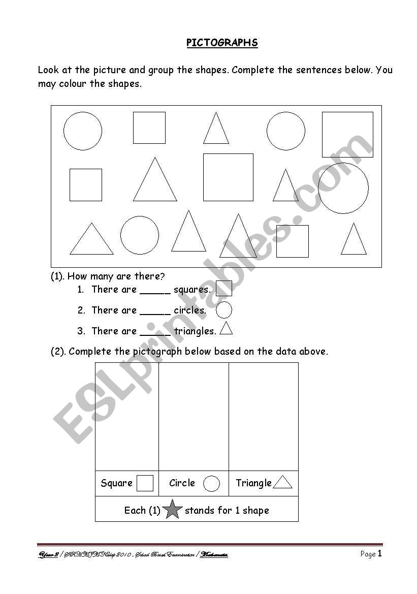 Pictographs worksheet