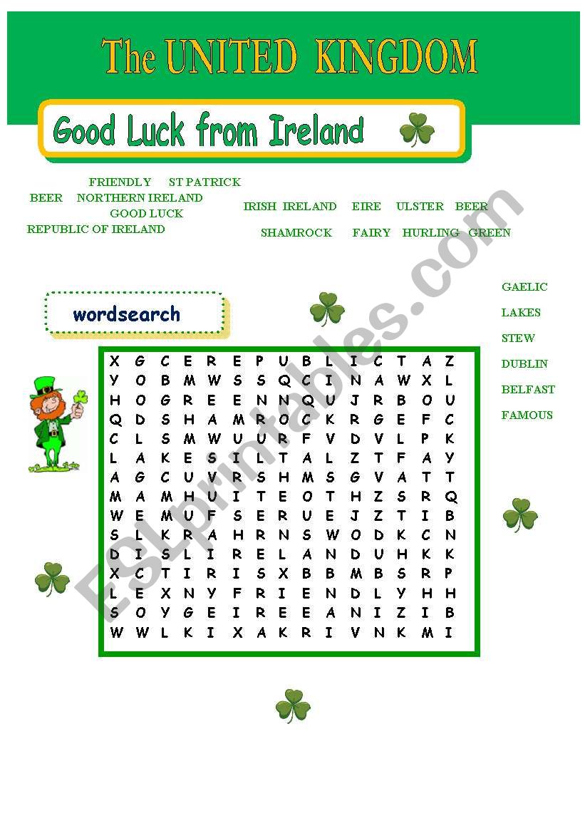 UNITED KINGDOM - Ireland  worksheet