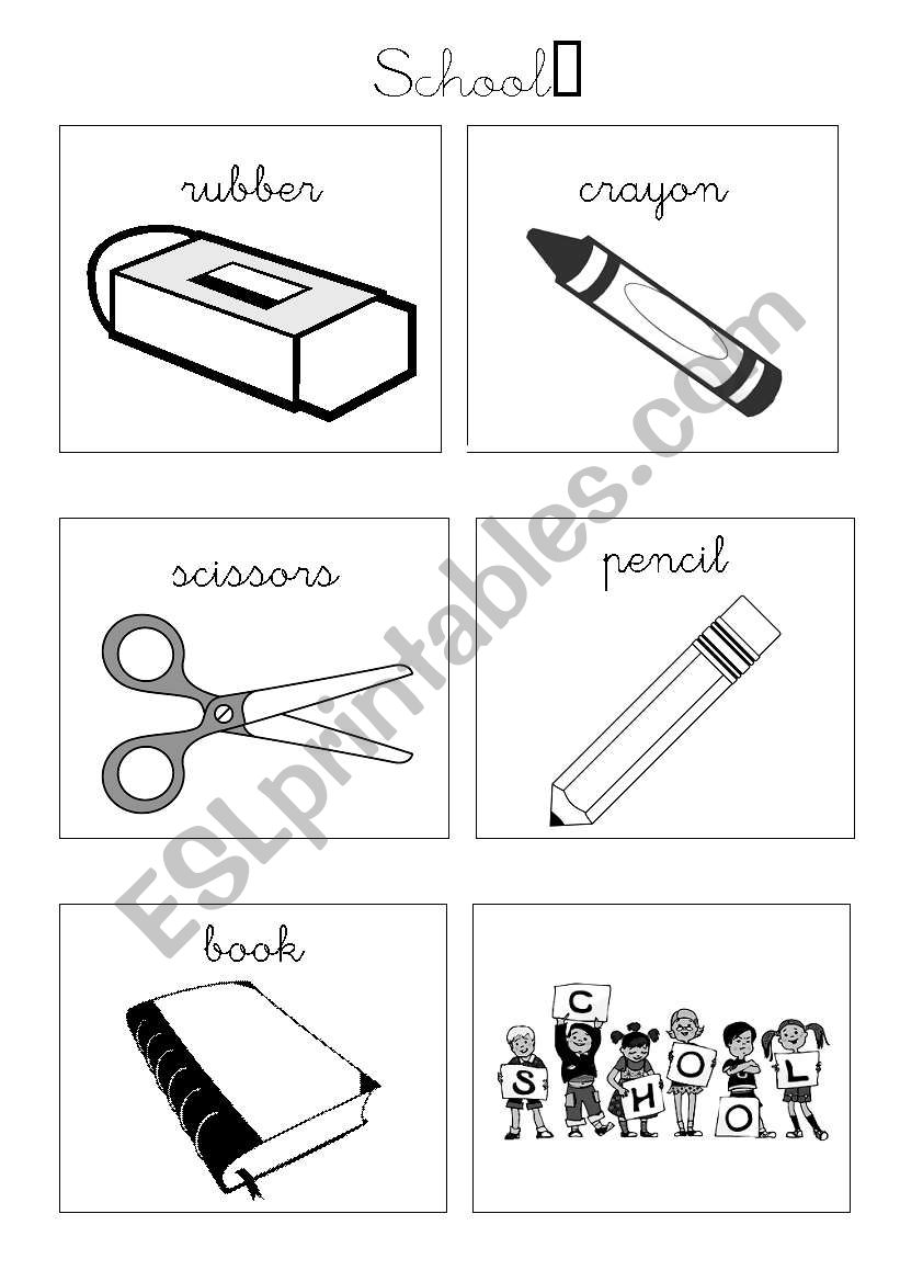 School Items - Flashcards 1 worksheet