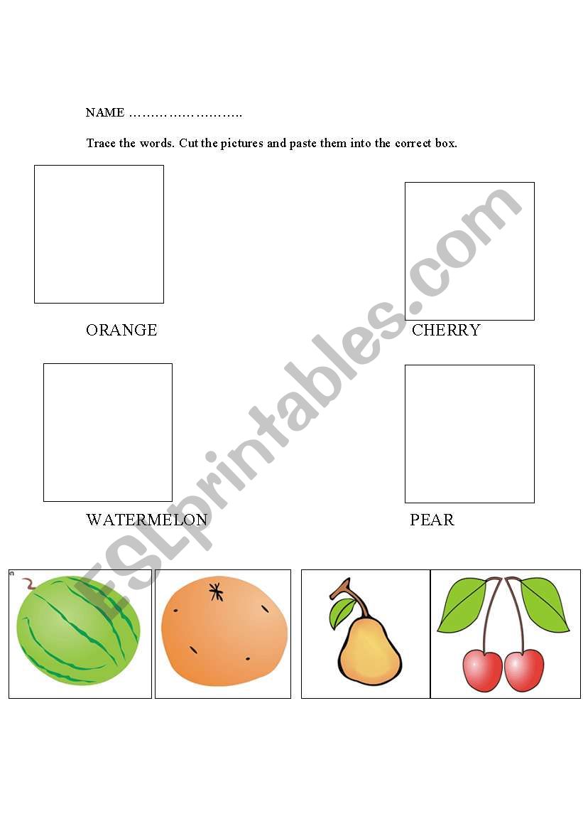 cut and paste fruit worksheet