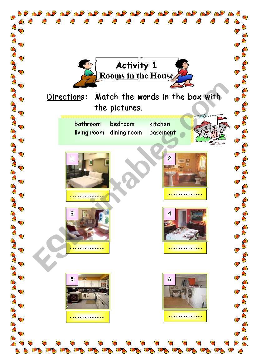 Room in the house  worksheet