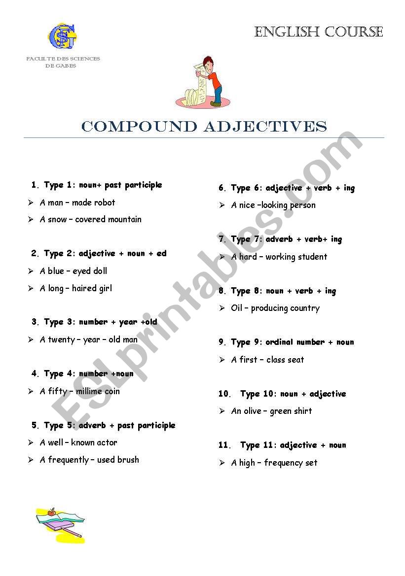 compound adjectives worksheet