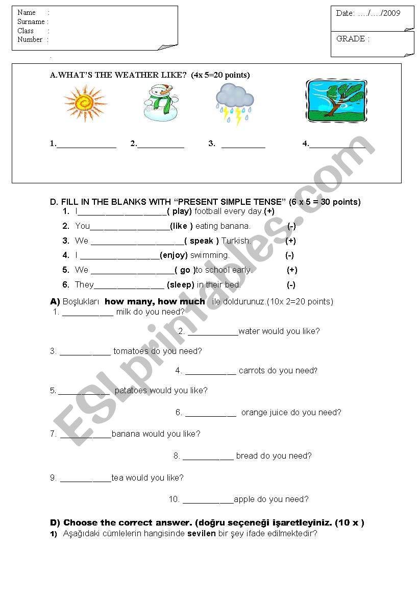 general revision worksheet