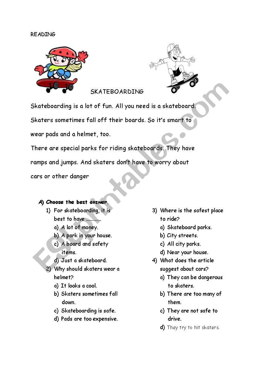 reading text worksheet