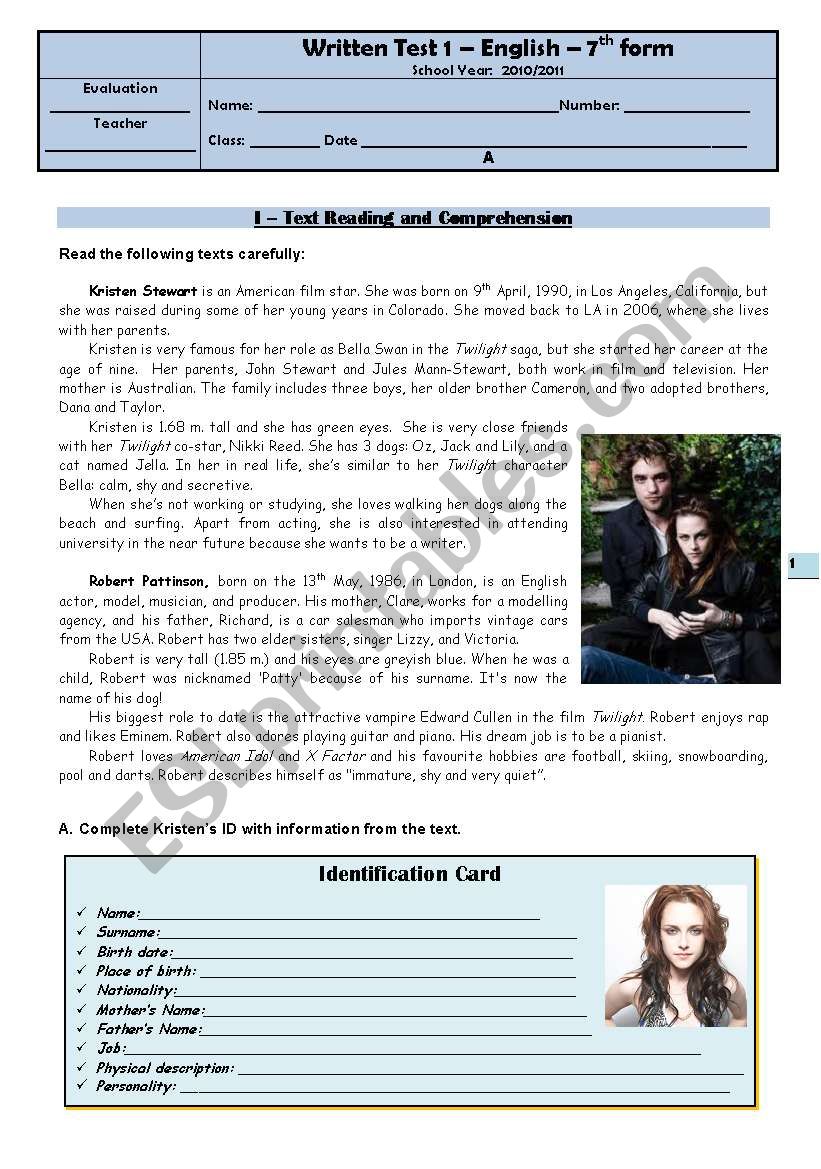 Test -Kristen Stwart and  Robert Pattinson - version A 