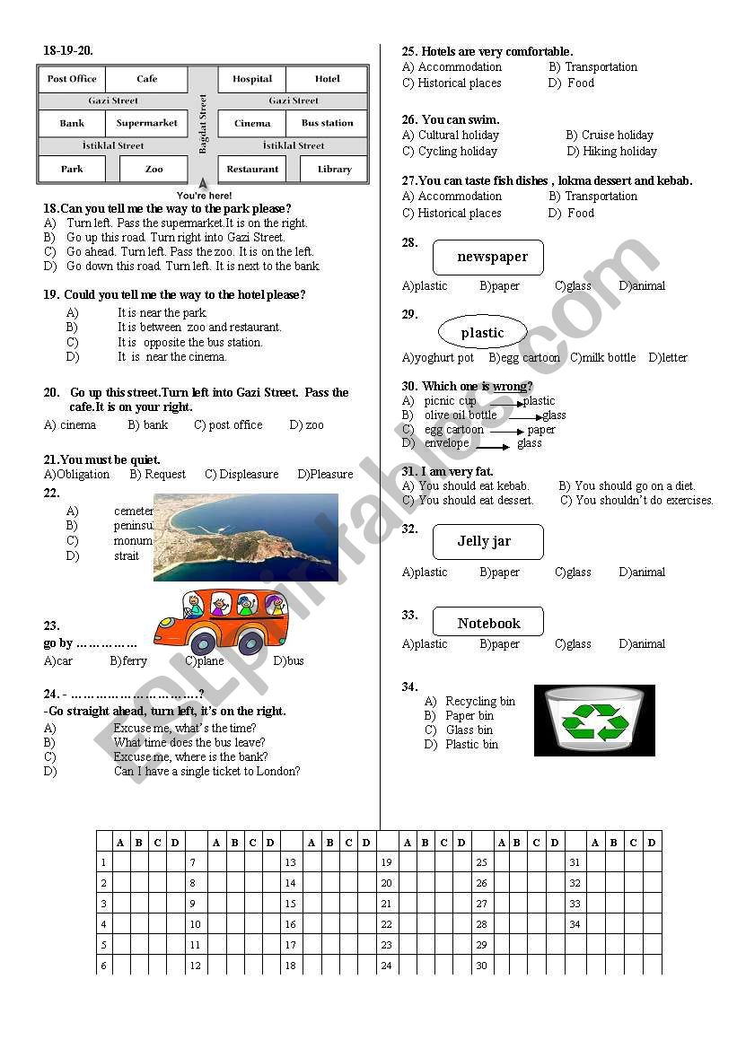 7TH GRADE EXAM PAGE 2 worksheet