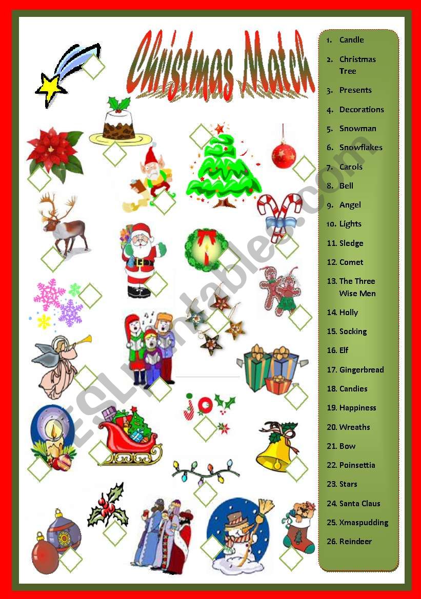 Christmas Match worksheet