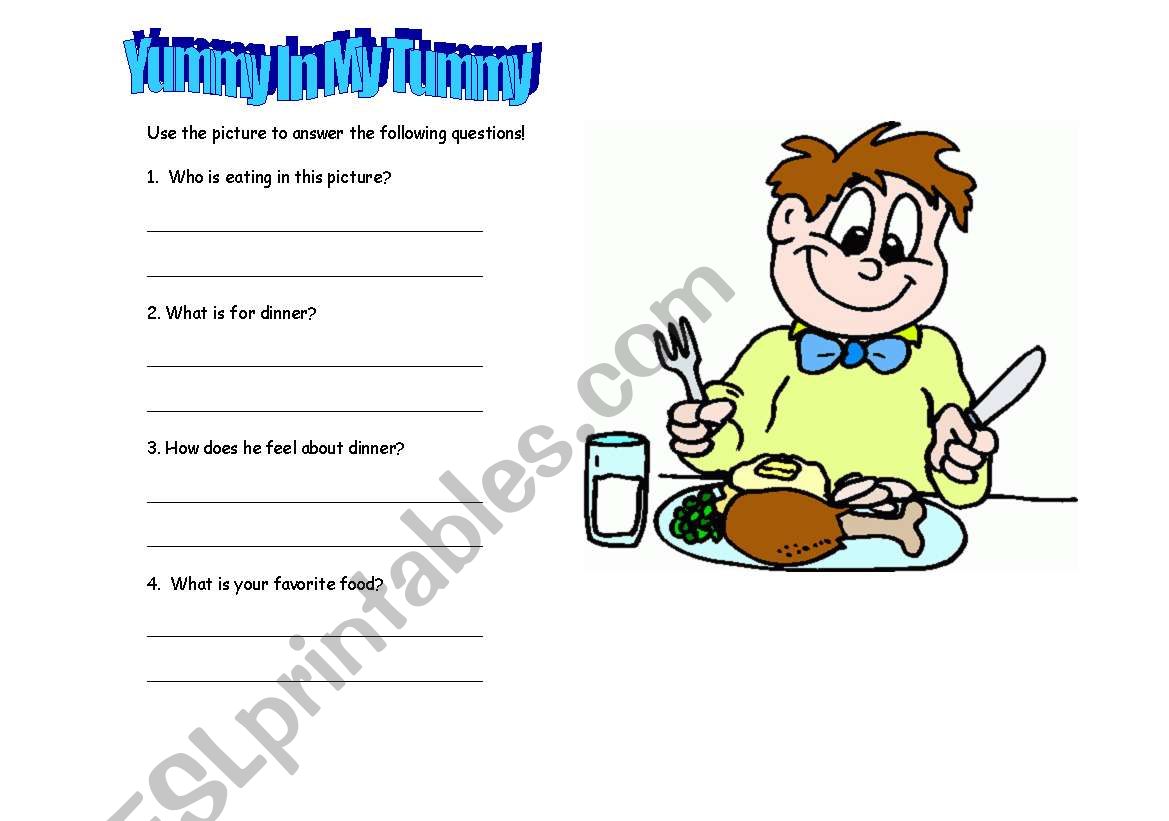 Yummy In My Tummy worksheet