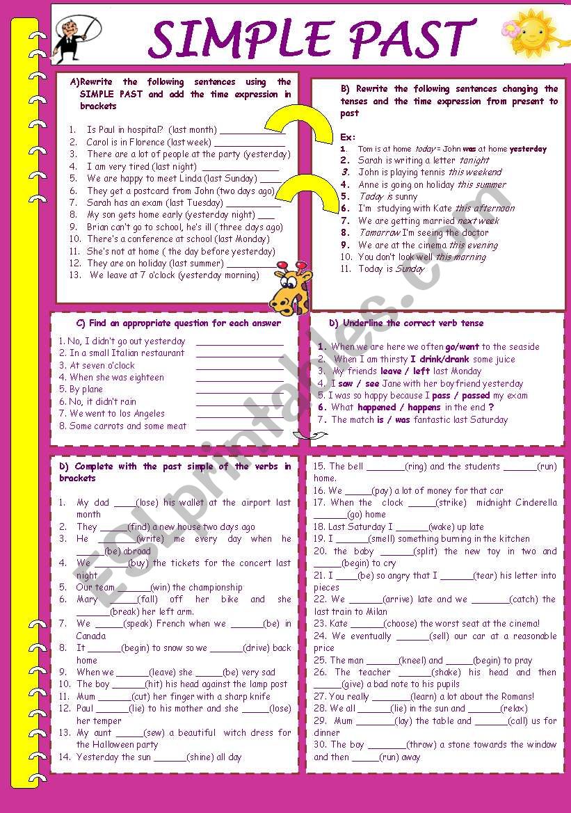 SIMPLE PAST worksheet