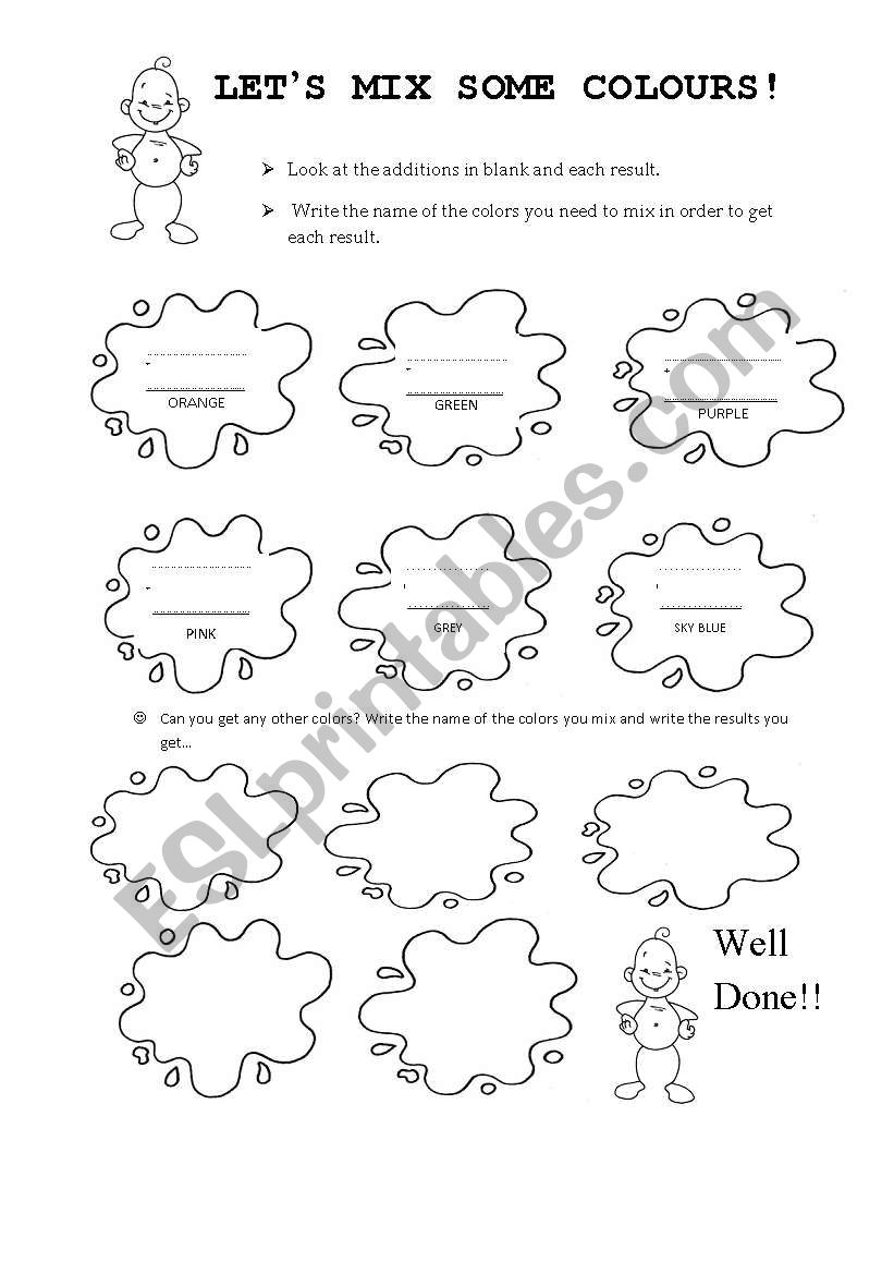 Colours Mixture worksheet