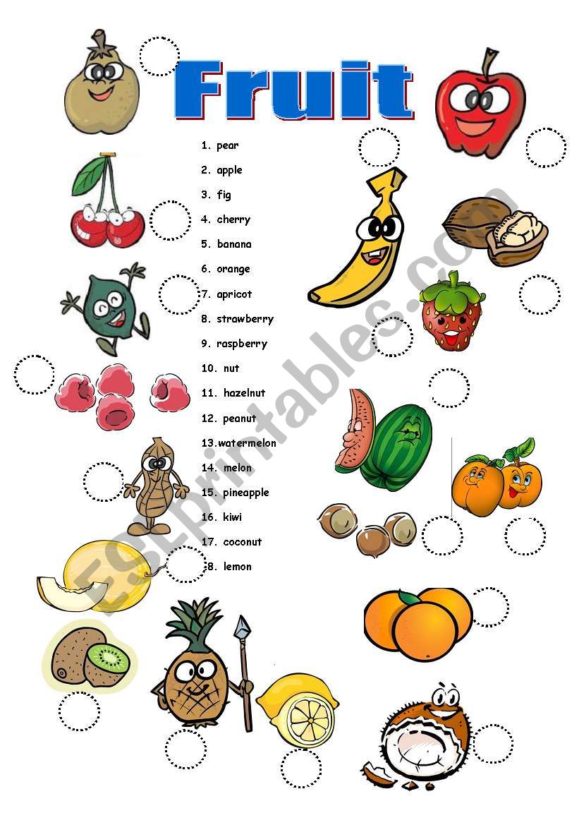 Fruit worksheet