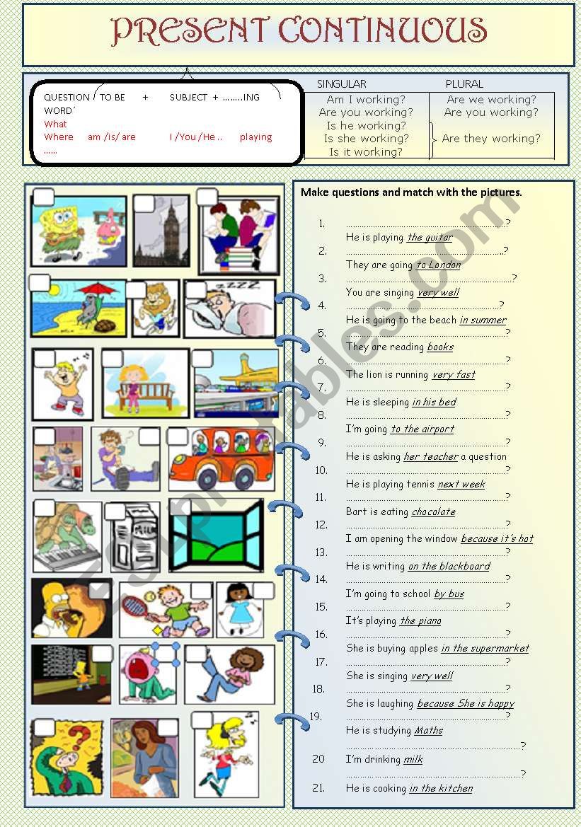 present continuous interrogative