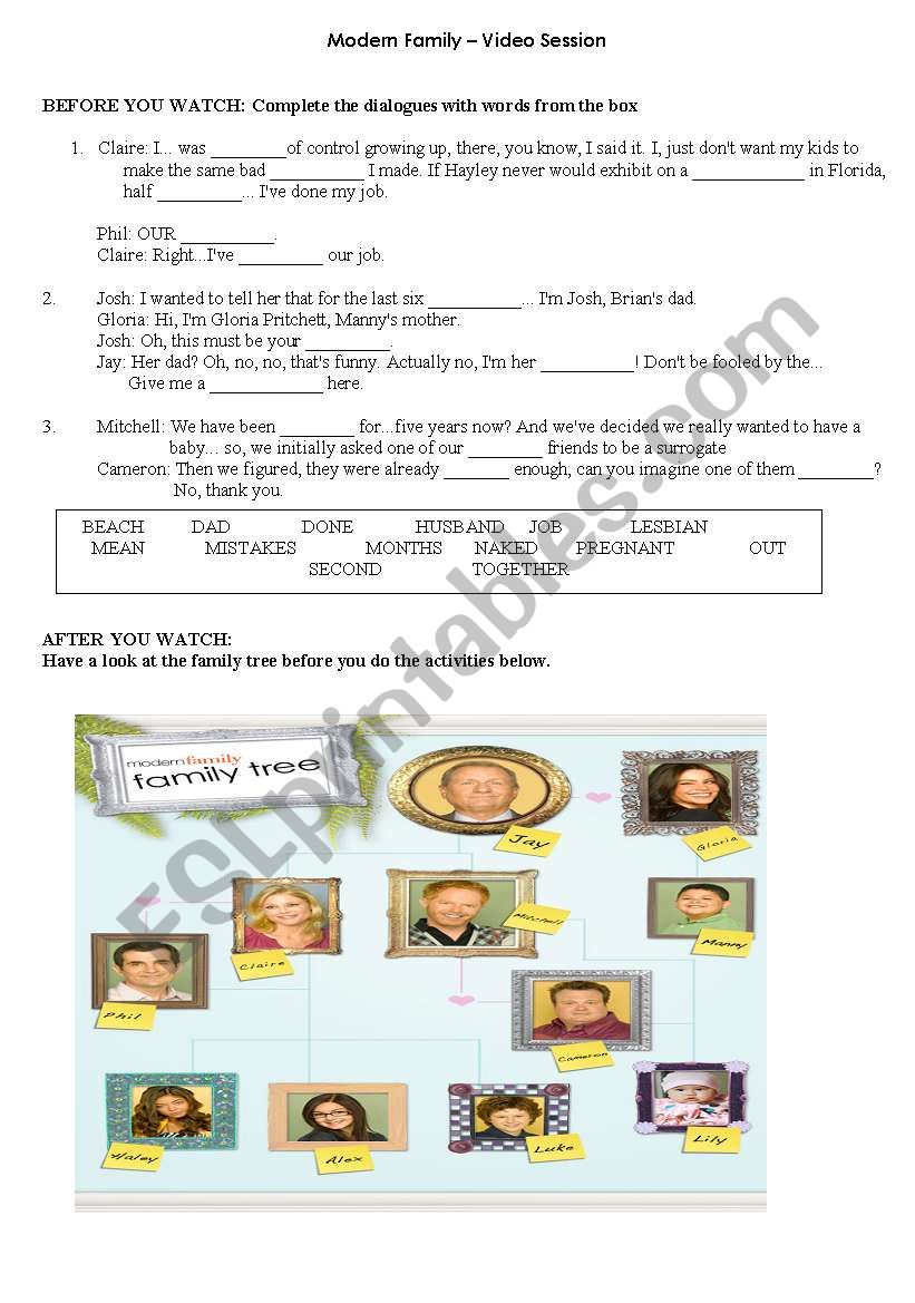 Modern Family (TV Series) worksheet