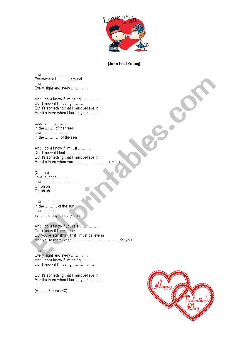 Love is in the air worksheet