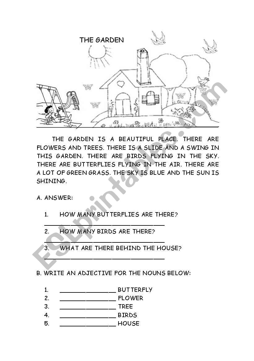 HOUSE 2: THE GARDEN worksheet