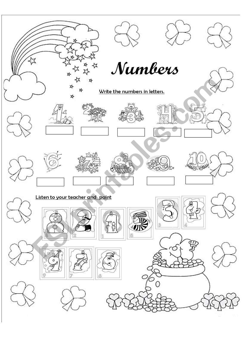 Numbers from 1-10 worksheet