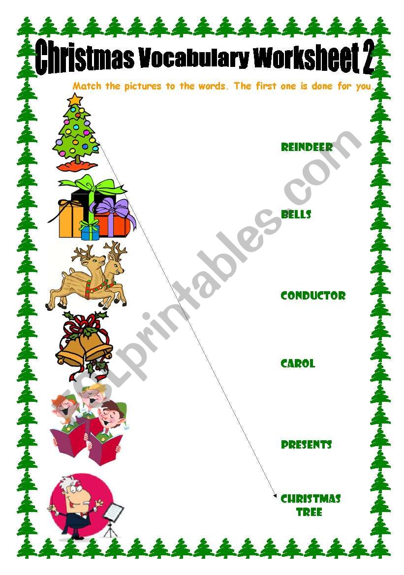 Christmas Vocabulary Worksheet 2!Just Print & Enjoy!