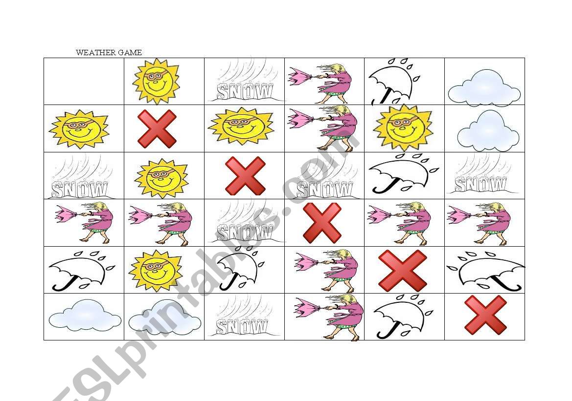 WEATHER GAME worksheet