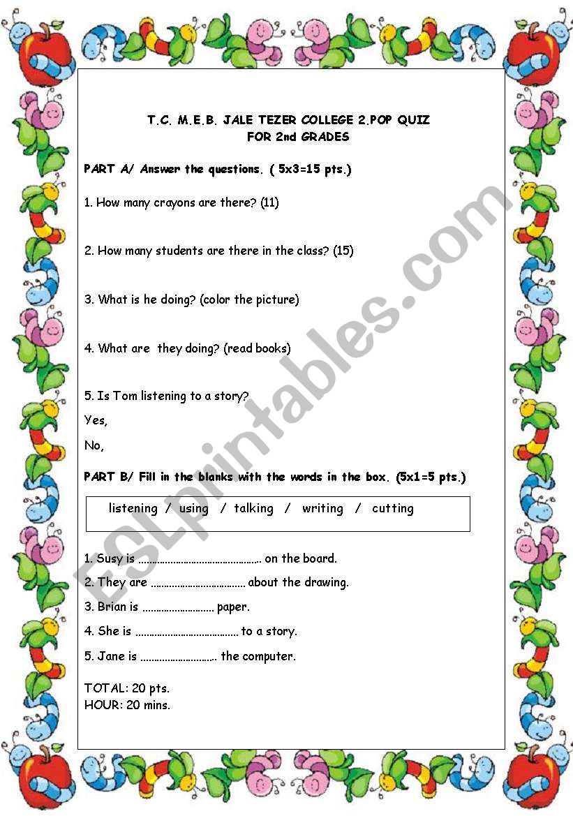 A small quiz for young learners