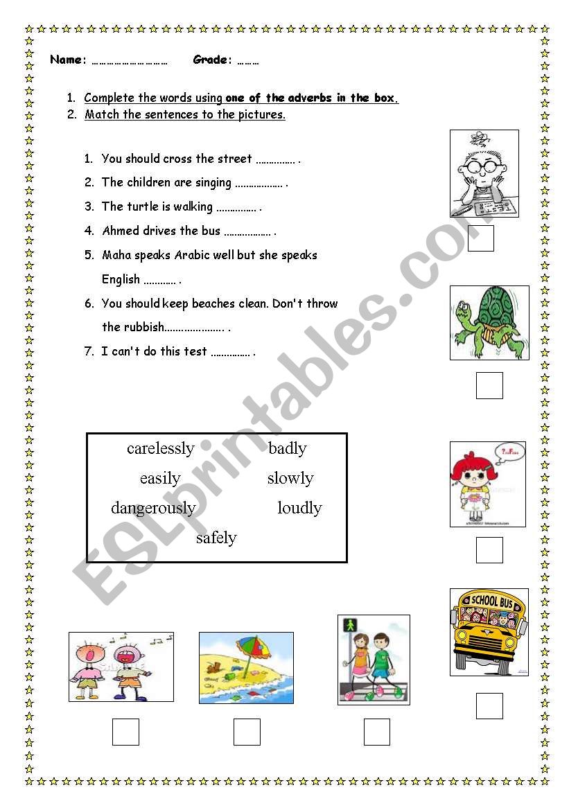 adverbs worksheet