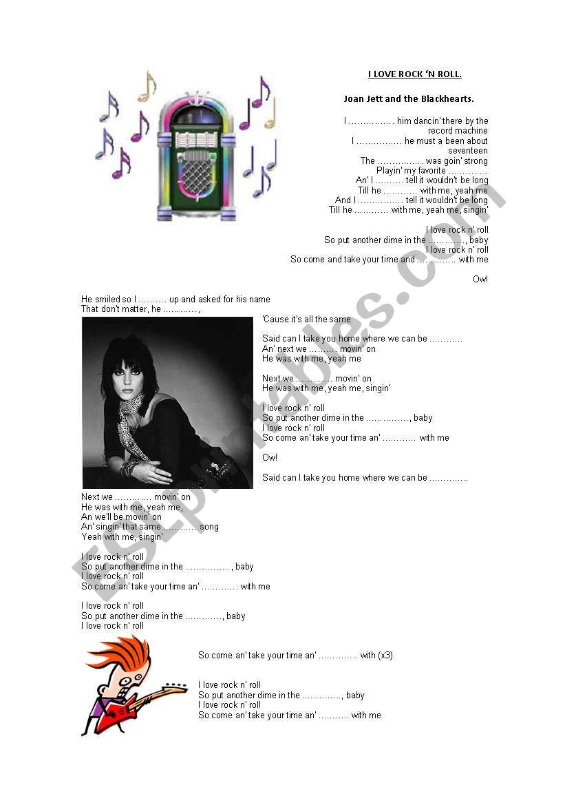 MUSIC AND PAST TENSE song with activities I love rock n roll