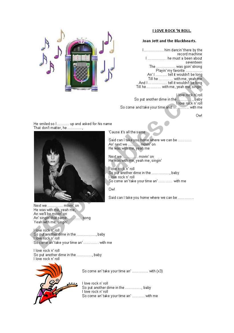 MUSIC AND PAST TENSE song with activities I love rock Â´n roll