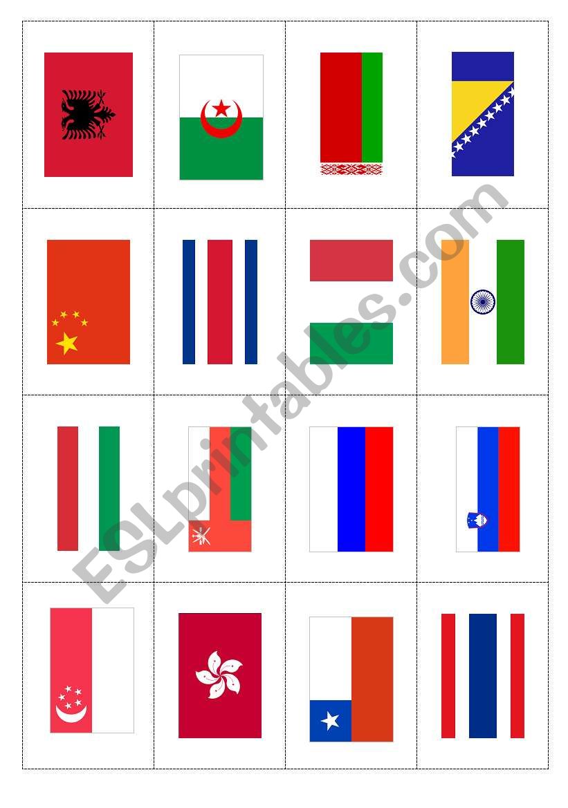 World Flags 2_flashcards worksheet