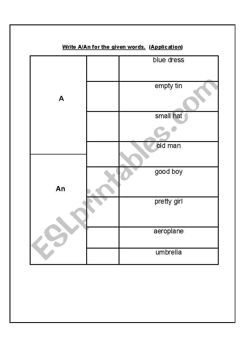 English Worksheet worksheet