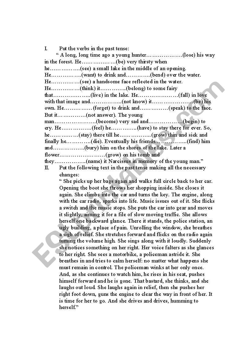 Past tense worksheet