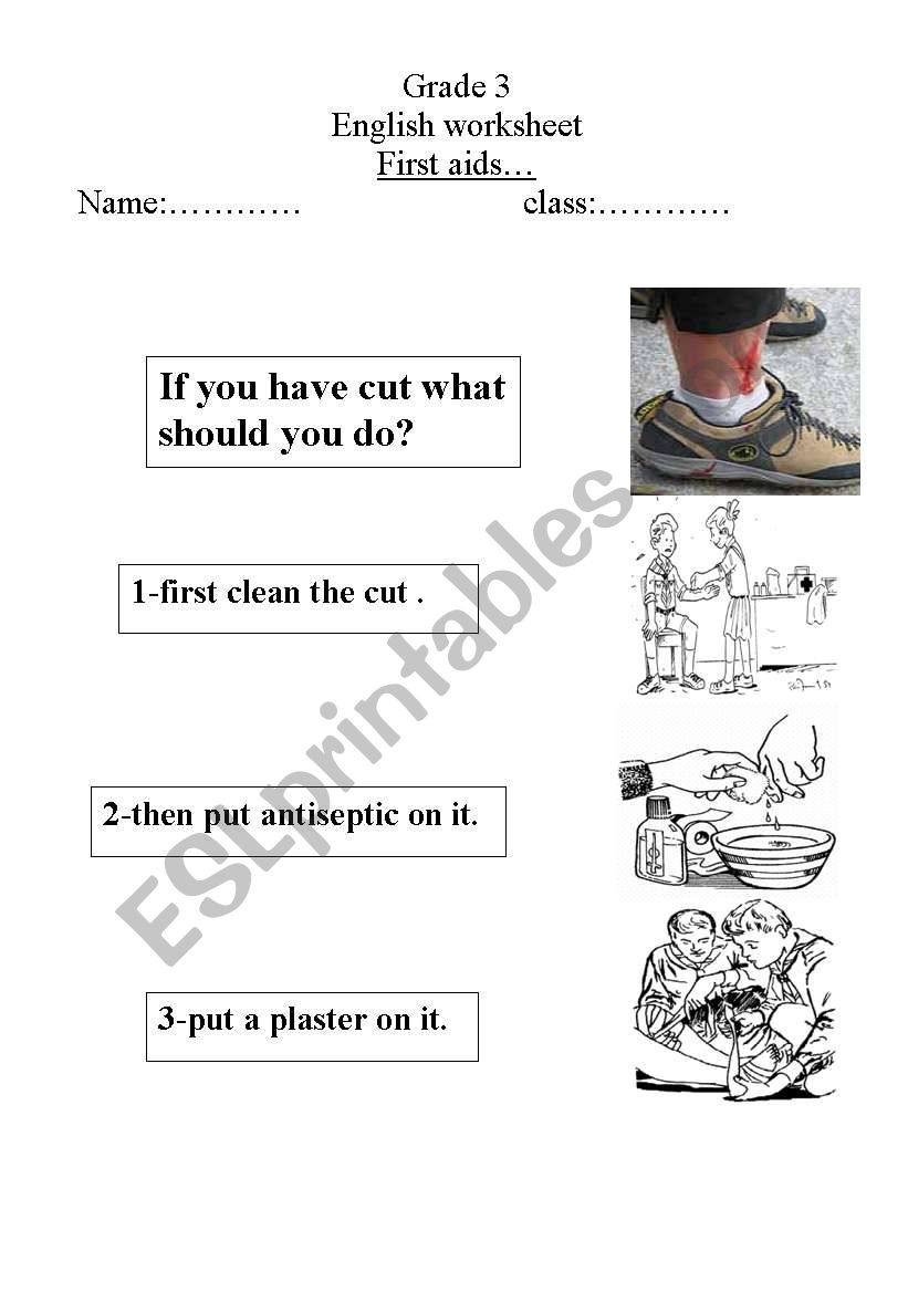 first aid worksheet