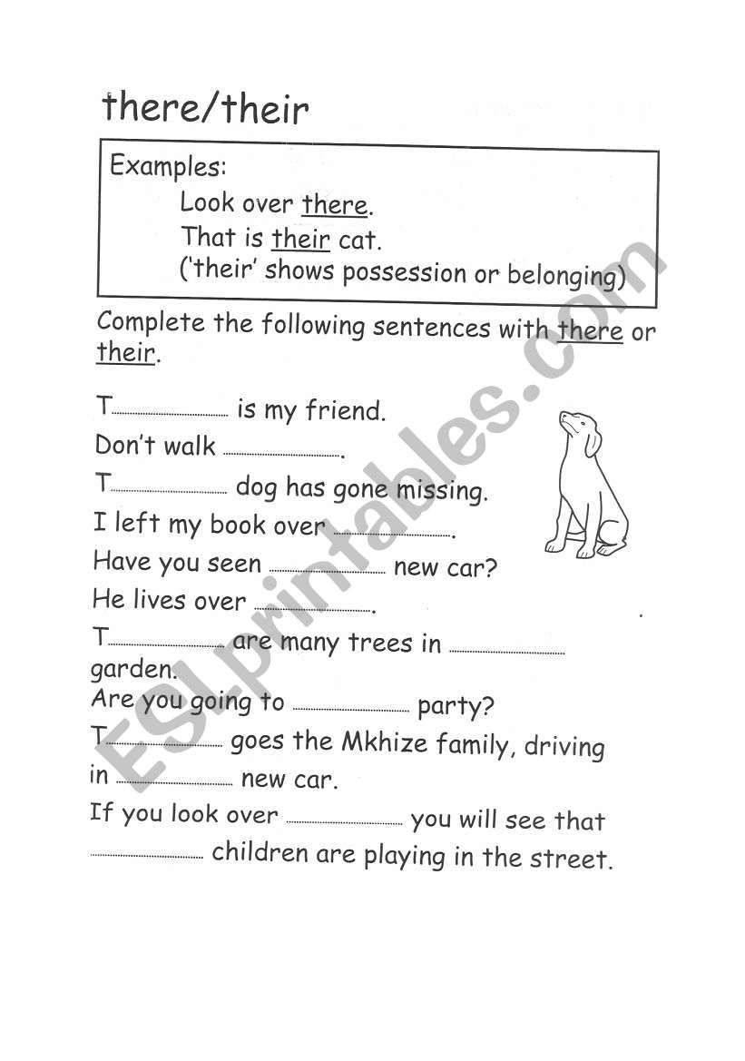 Grammar:There/their worksheet