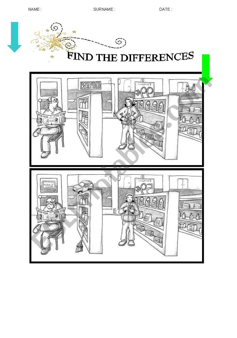 find the differences worksheet