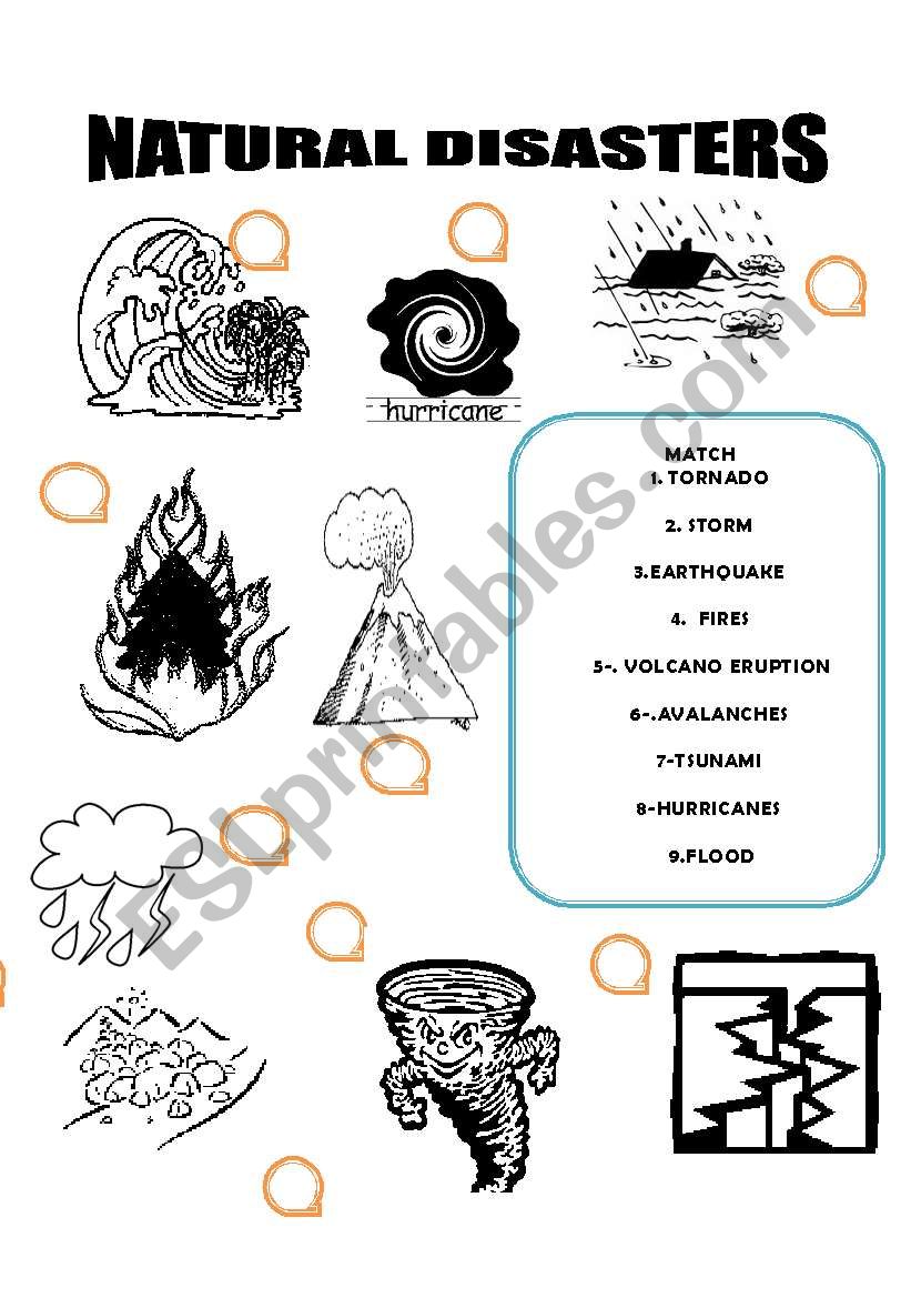 NATURAL DISASTERS - ESL worksheet by ilona