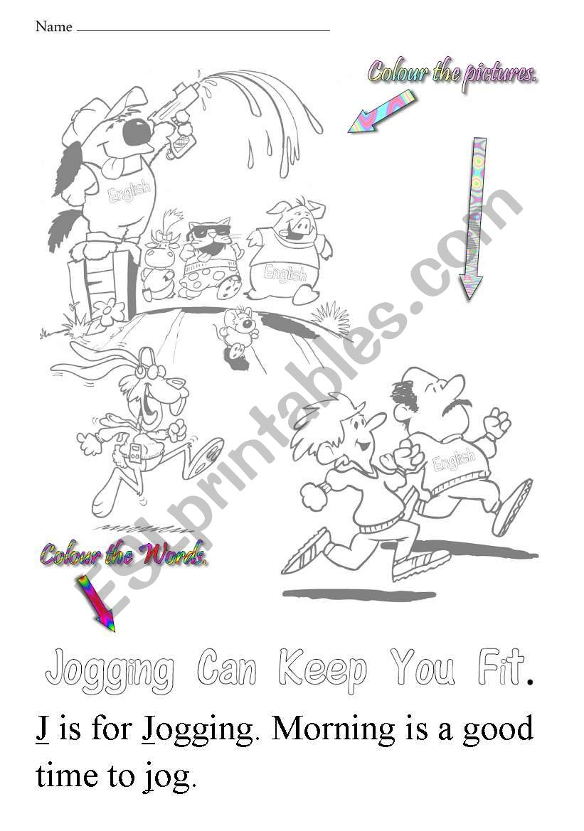 J is for jogging worksheet