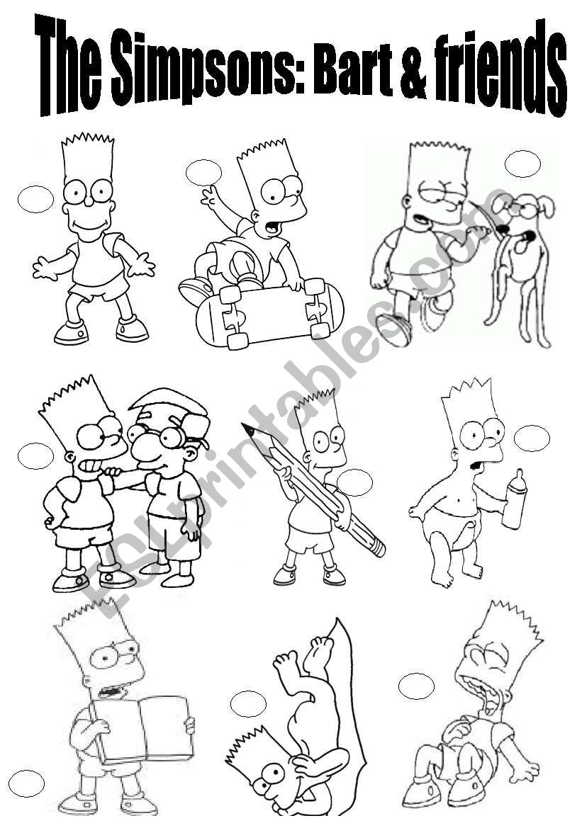 What is Bart Simpson doing? Common Action Verbs+Activities Fully Editable!!