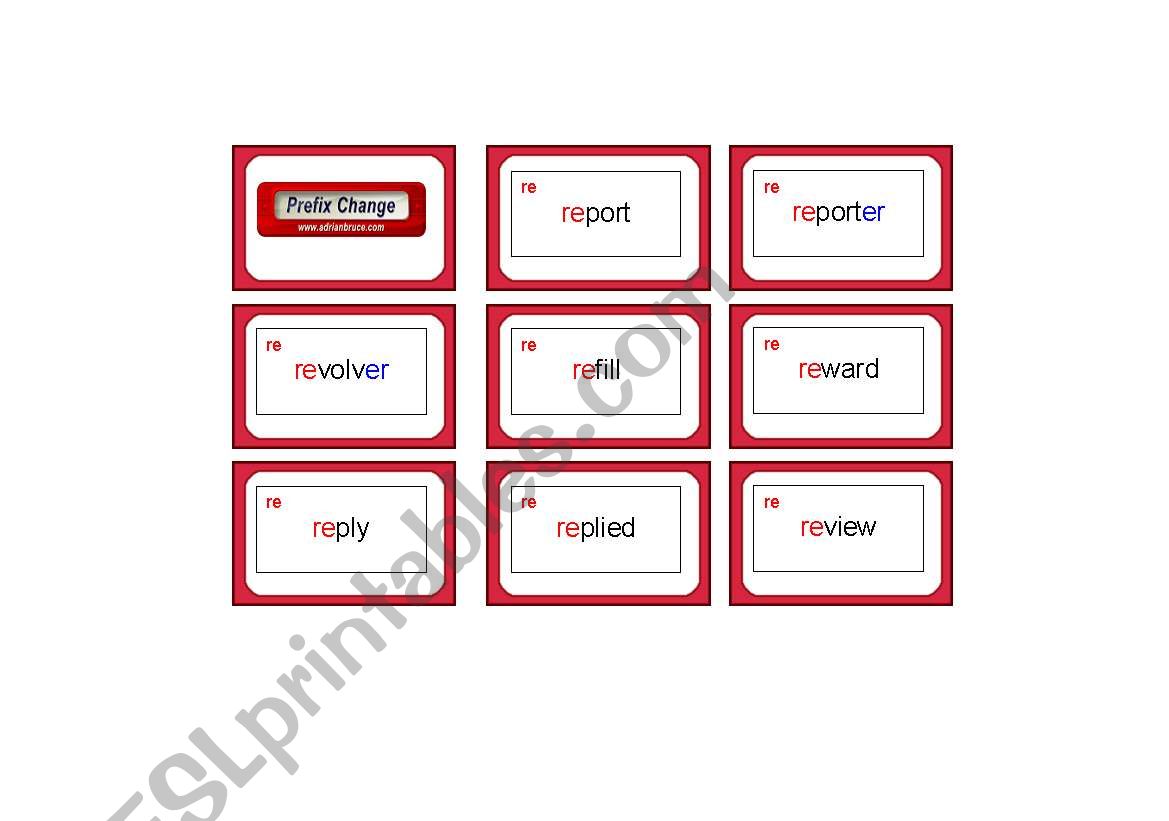 juego prefijos worksheet