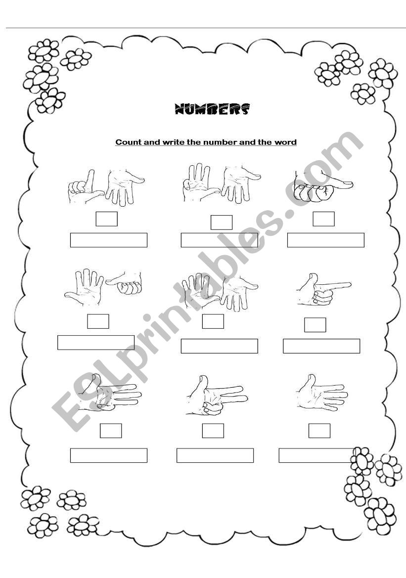 Numbers from 1-10 worksheet