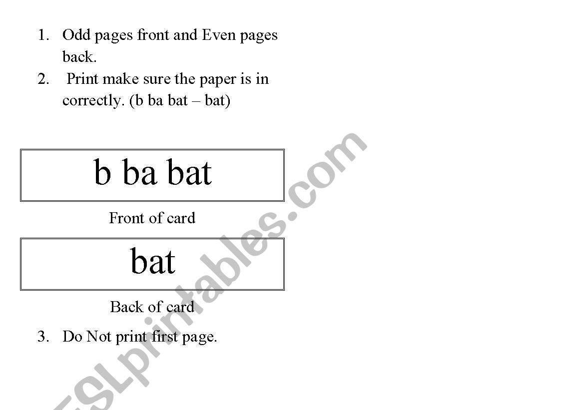 Flash cards 1 worksheet