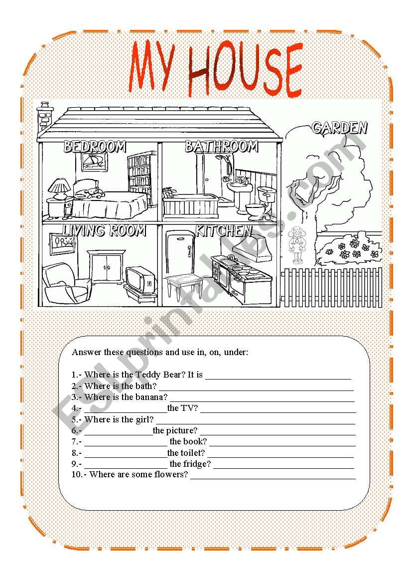 My House - ESL worksheet by sandraf
