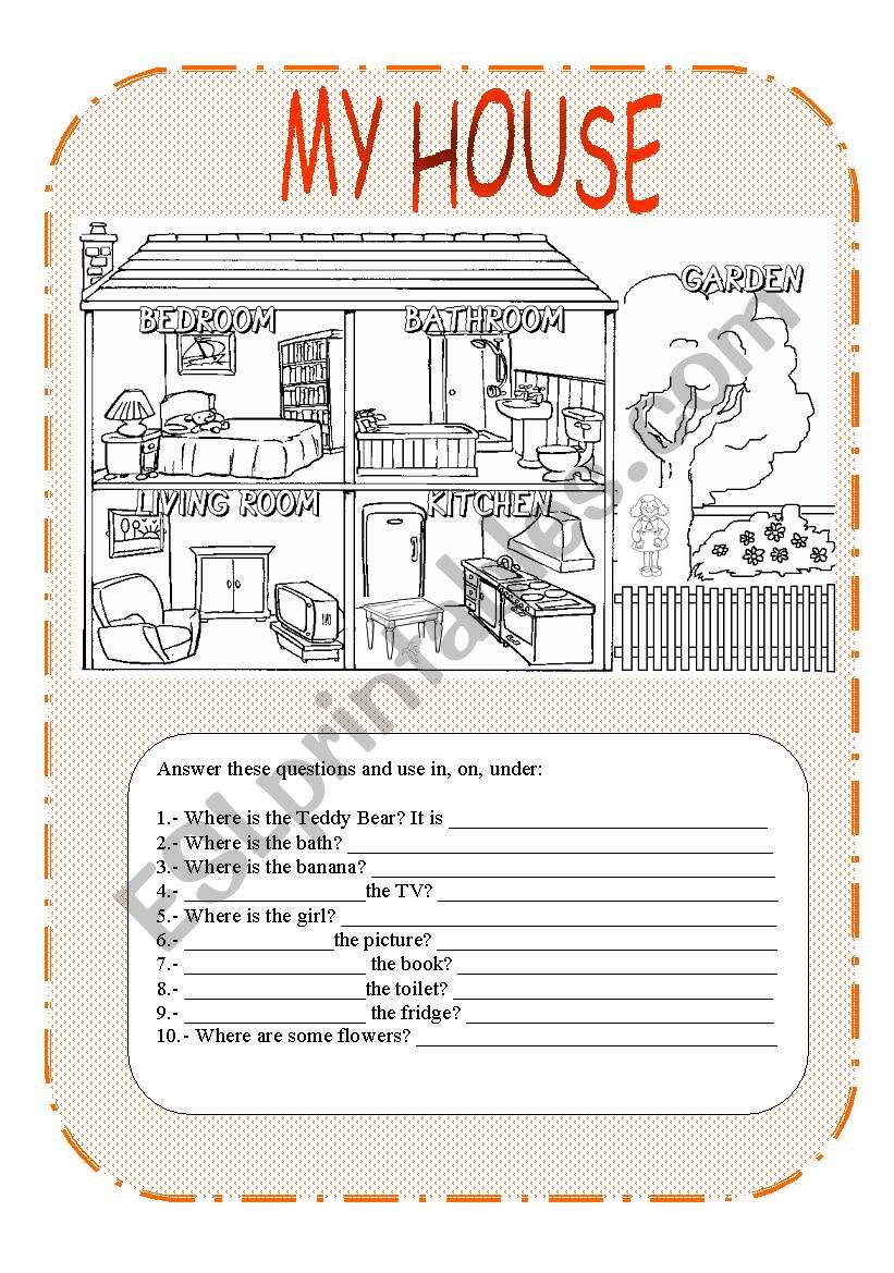 My House worksheet