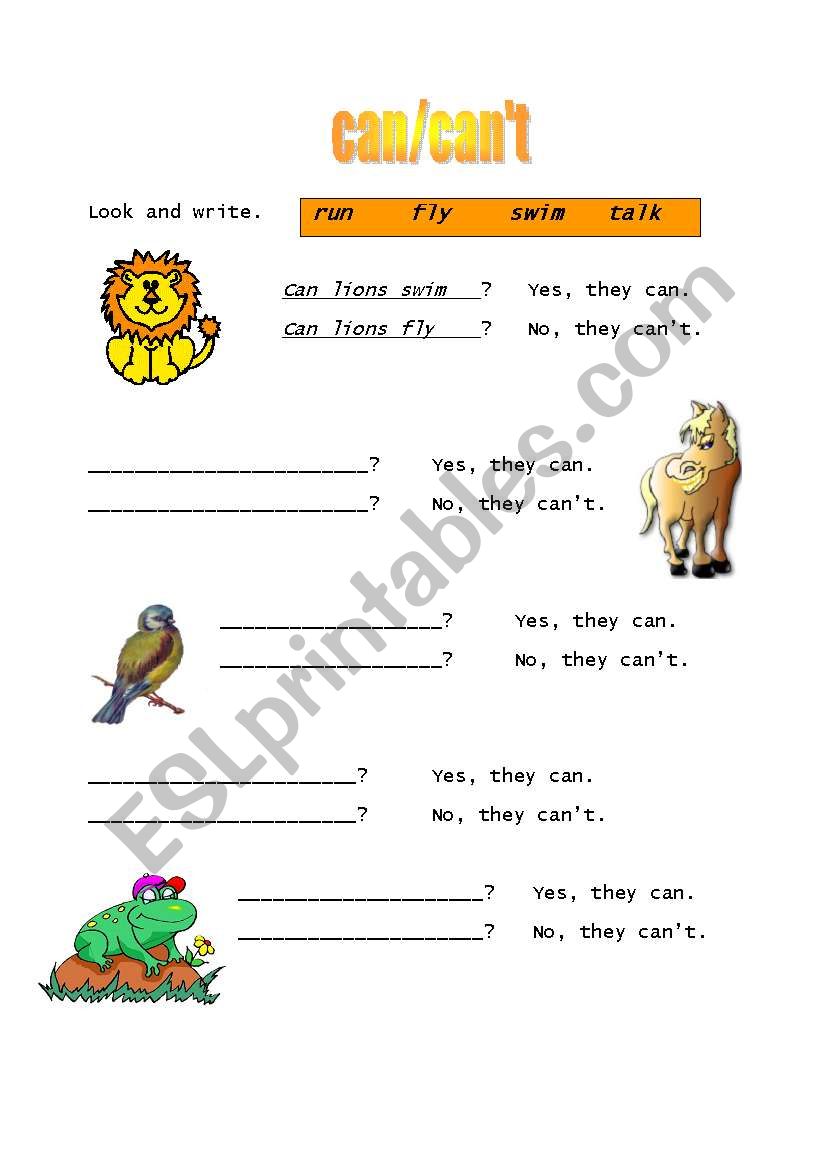 can/can´t - ESL worksheet by scarlett