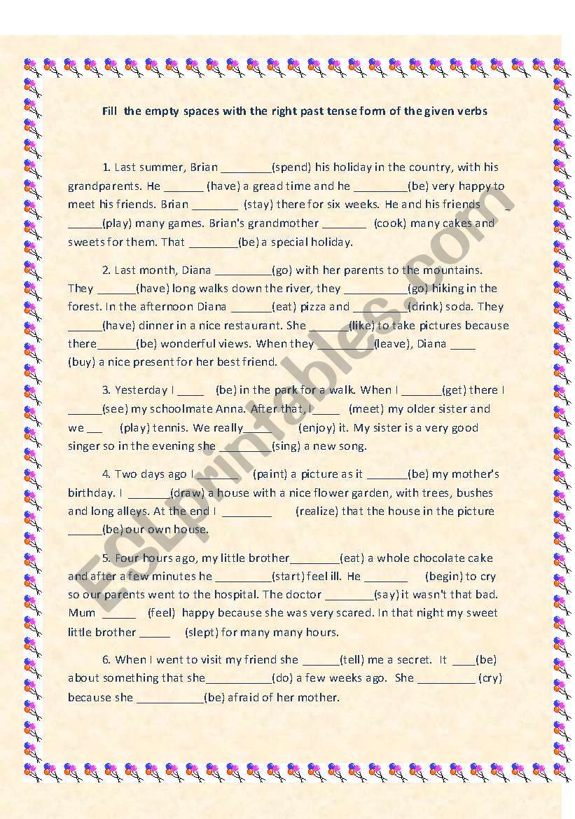 Past Tense worksheet