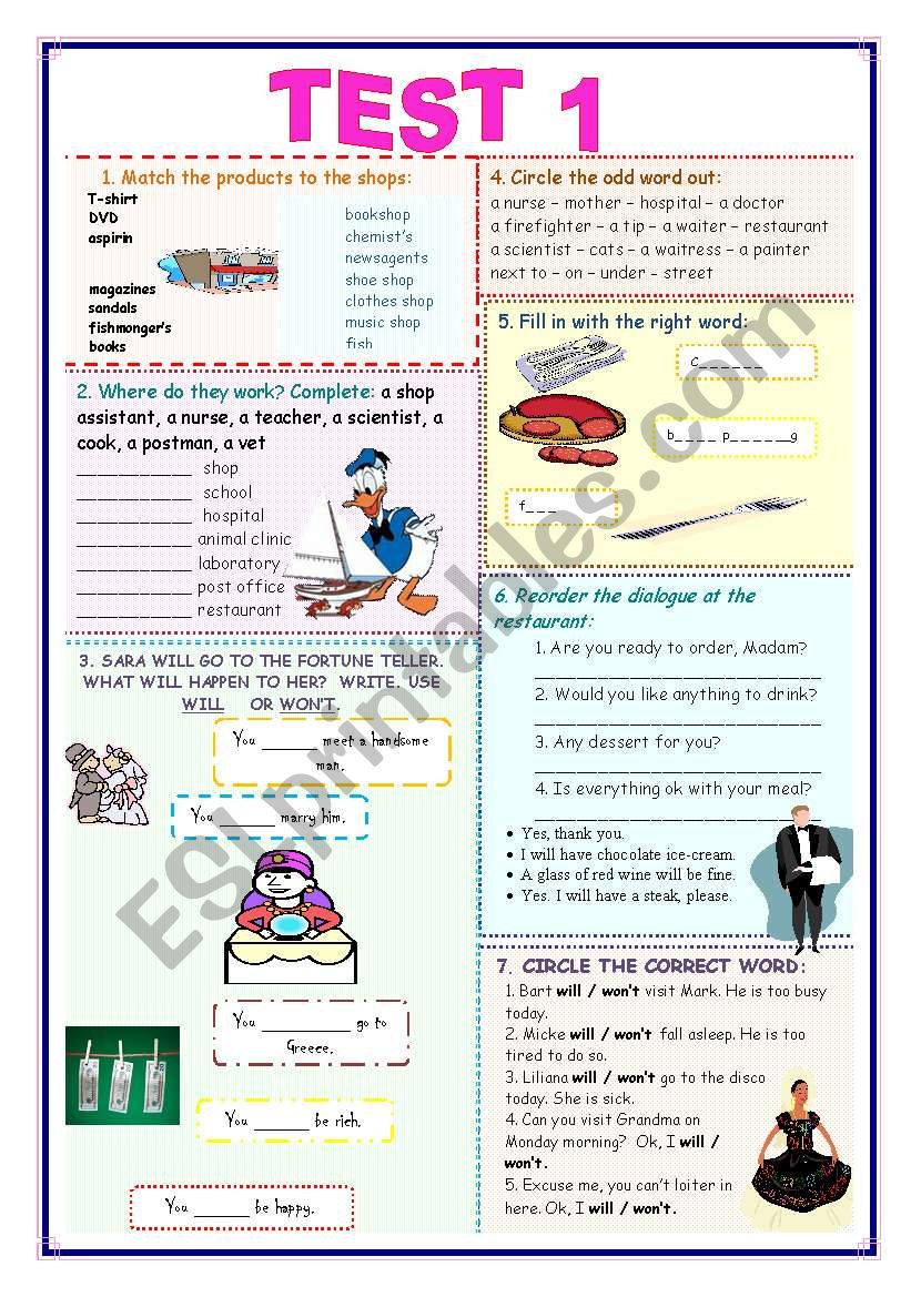 TEST FOR BEGINNERS  worksheet