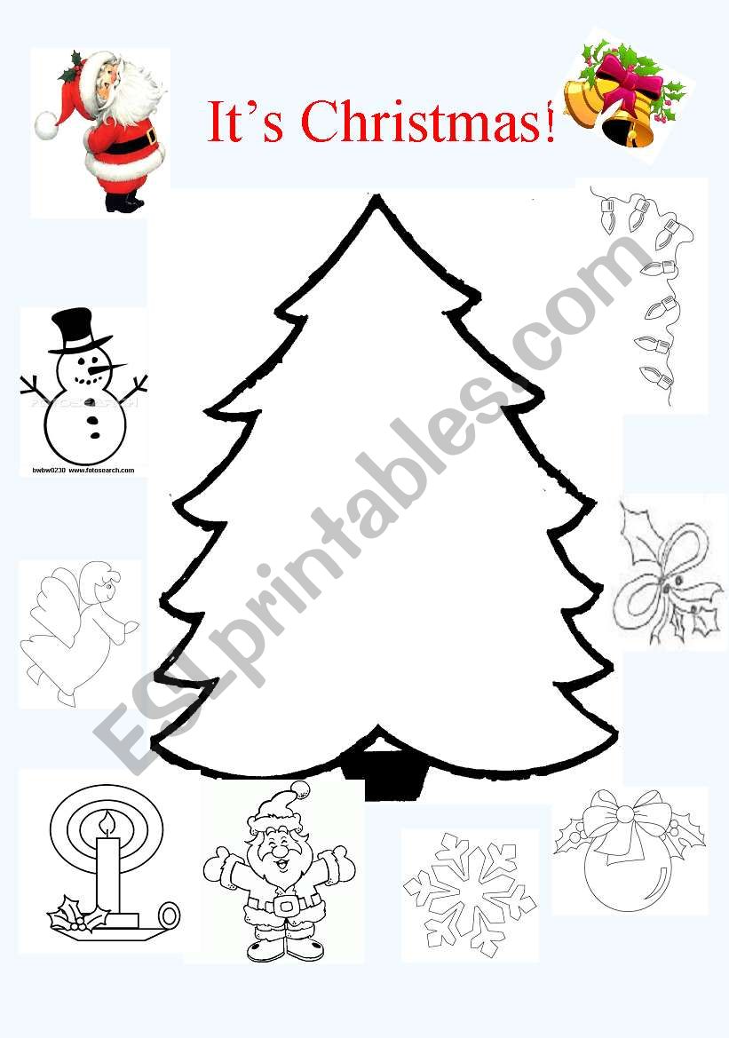 Christmas craft and writing worksheet