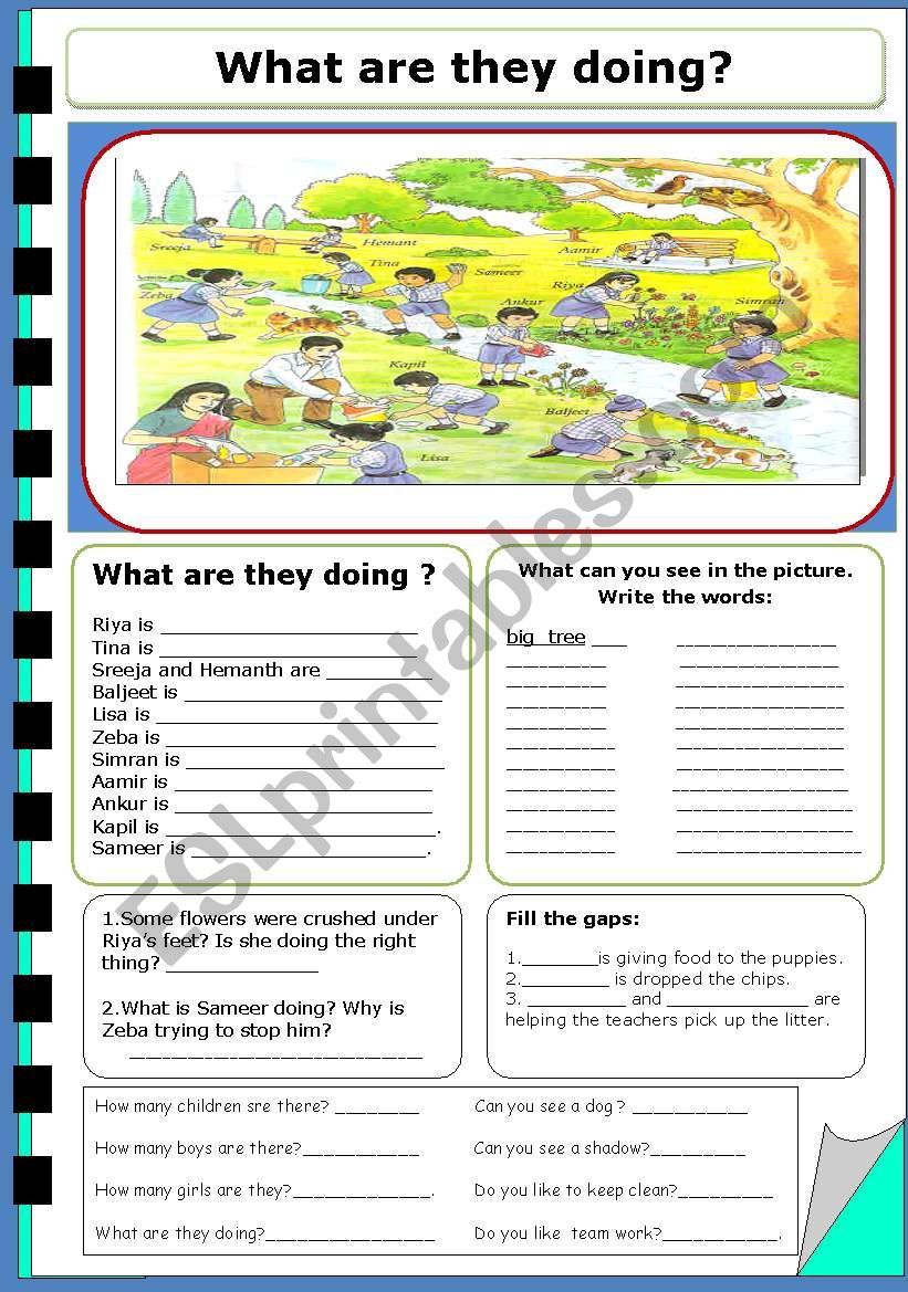 PICTURE READING( VERBS) worksheet